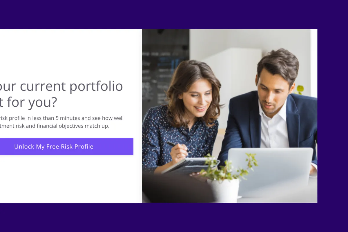 A risk tolerance lead magnet on a website