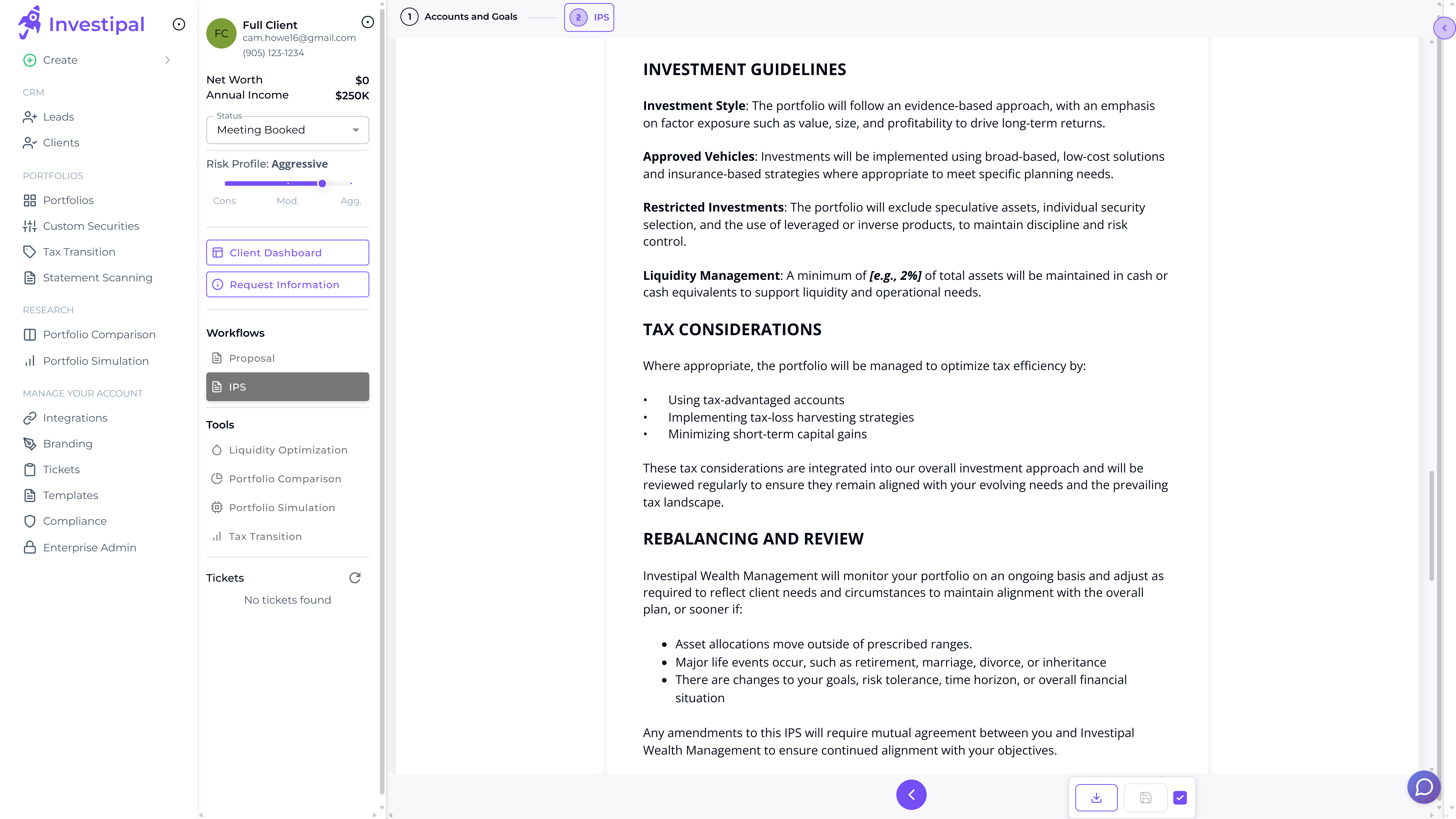 Investipal IPS Generator - Create compliant Investment Policy Statements in 60 seconds