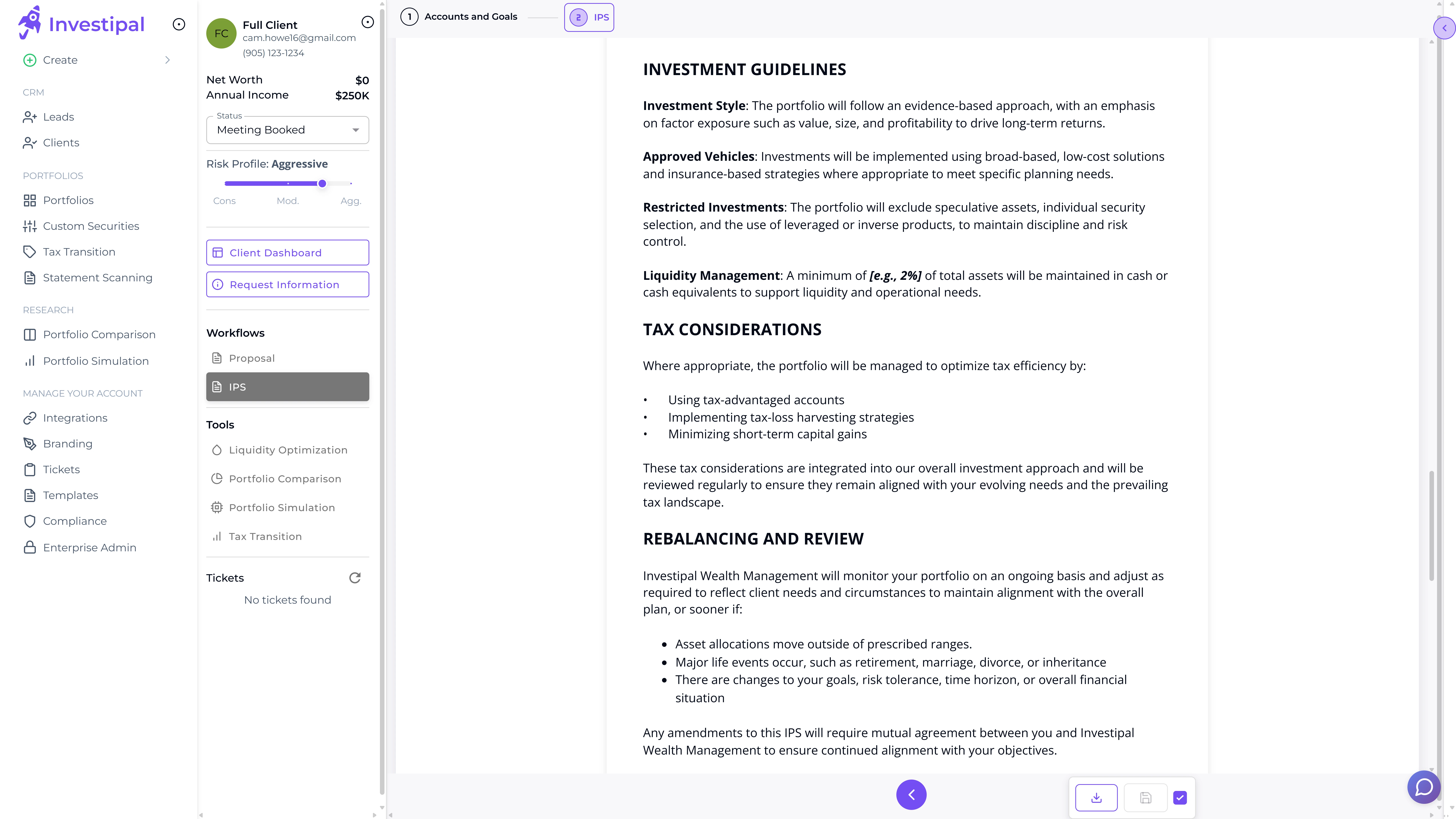 Investipal IPS Generator - Create compliant Investment Policy Statements in 60 seconds