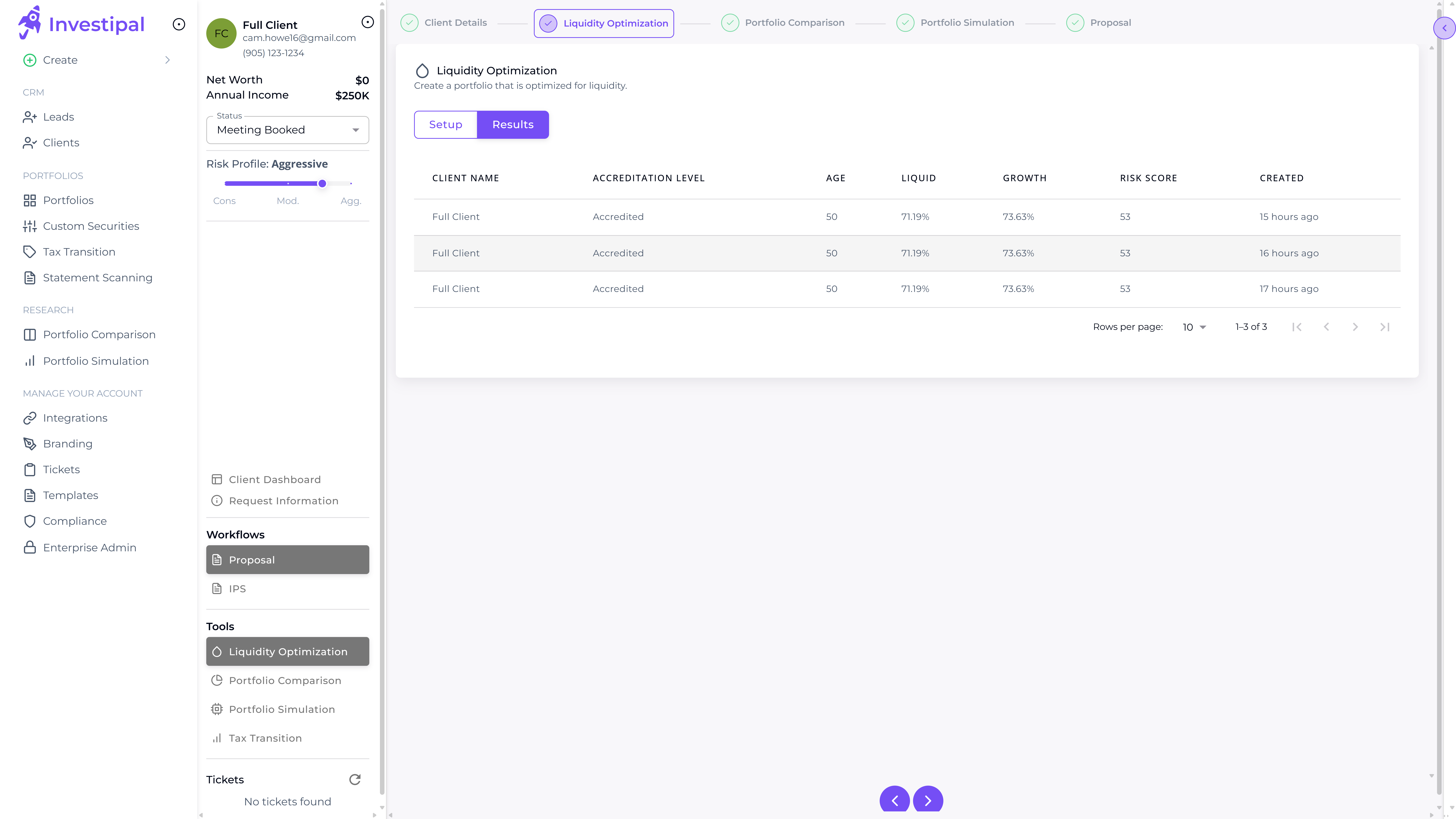 Investipal Liquidity Optimization - Analyze client spending needs and portfolio liquidity