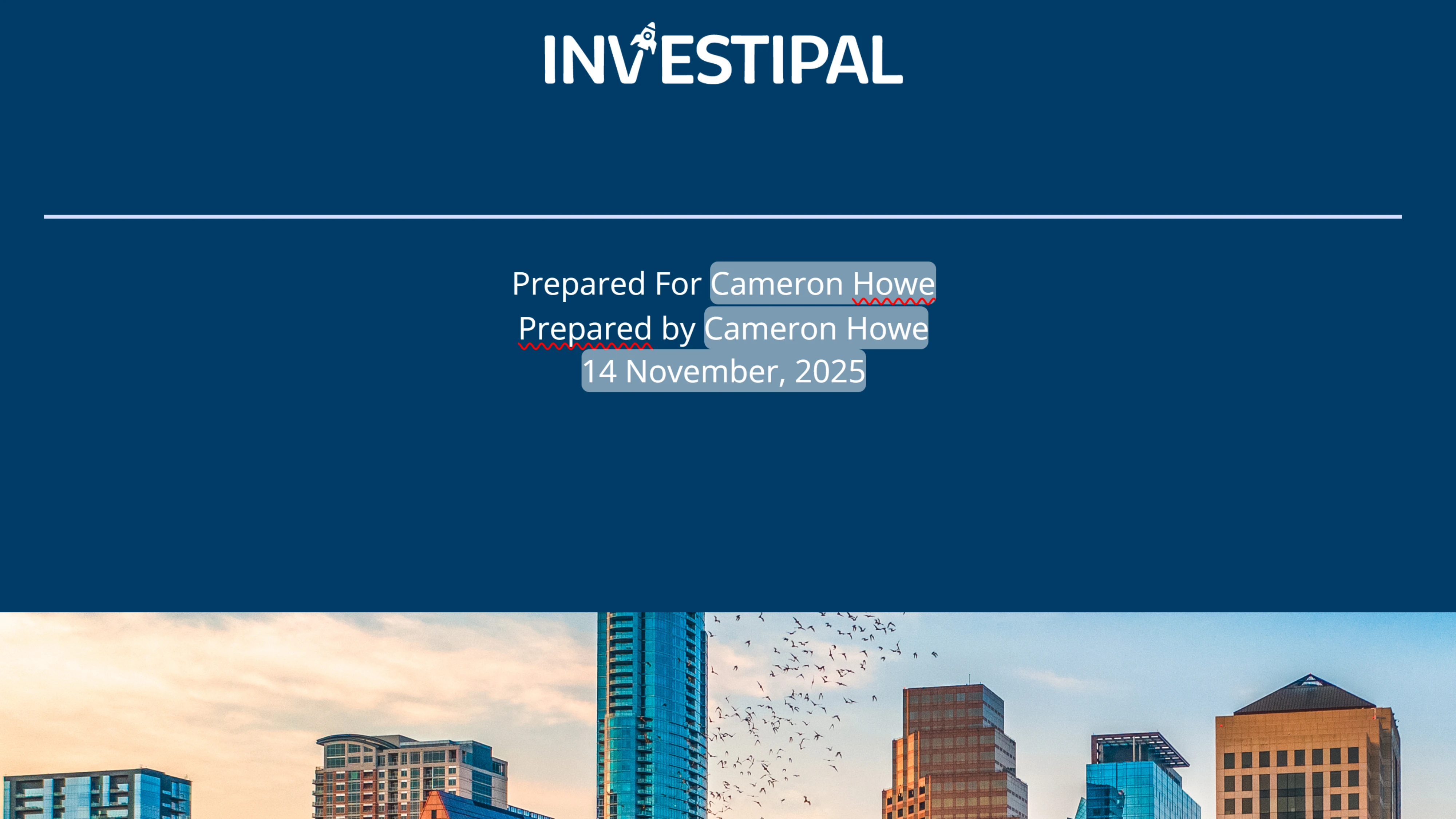Professional insurance proposal cover page with branded design